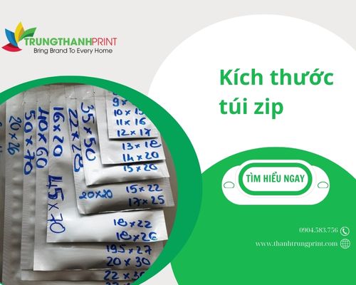 Kích thước túi zip phổ biến, hướng dẫn chọn size chuẩn